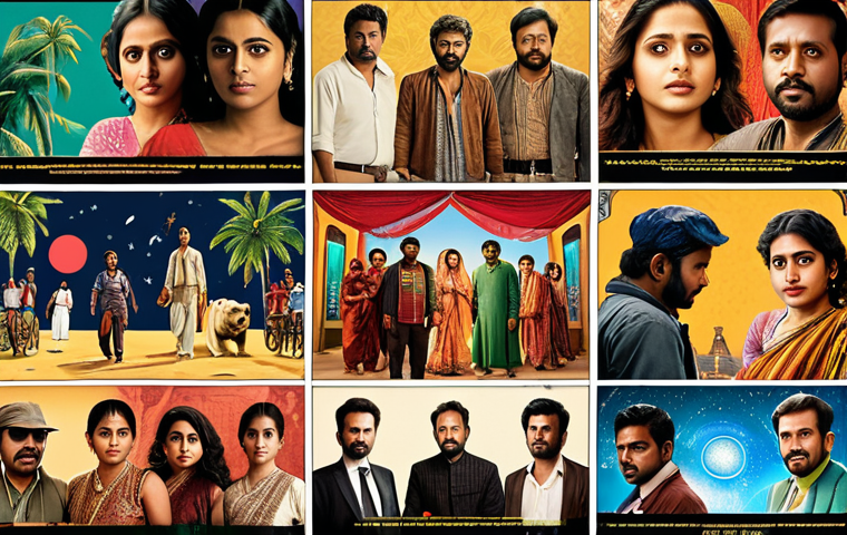 A dynamic, vibrant montage symbolizing the evolution of Bangladeshi cinema (Dhallywood) onto the global stage. Feature a diverse group of modern Bangladeshi filmmakers and actors, some with subtle traditional attire elements, confidently moving forward. Behind them, a tapestry of film genres—a poignant social drama, a futuristic sci-fi scene, a thrilling crime sequence, and a vibrant musical number—seamlessly interweaves. Global film festival motifs like Cannes' Palme d'Or, Venice's Lion, and Berlin's Bear subtly glow in the background. Digital film reels and light streams hint at technological advancement and international ambition. The overall mood is optimistic, innovative, and globally focused.