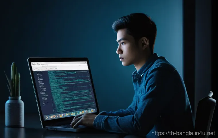 방글라데시의 미디어 자유 - **Prompt:** "A young adult, with a thoughtful and slightly apprehensive expression, is seated at a d...