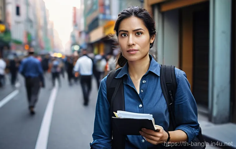 방글라데시의 미디어 자유 - **Prompt:** "A young adult, with a thoughtful and slightly apprehensive expression, is seated at a d...