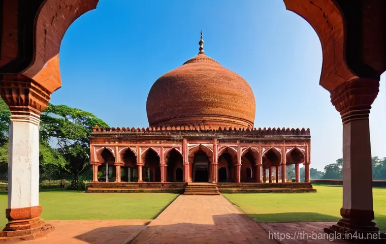 방글라데시의 유네스코 문화유산 - **Prompt 1: Historic Mosque City of Bagerhat**
    "A majestic, wide-angle shot of the Sixty Dome Mo...