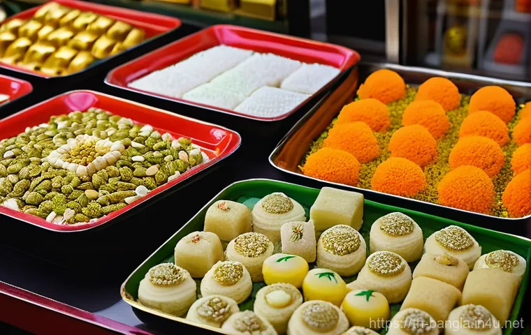 방글라데시 기념품 구매 추천 - **Prompt:** A bustling, vibrant scene inside a traditional open-air market in Bangladesh, focusing o...