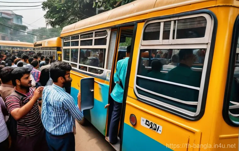 방글라데시의 대중교통 이용법 - **Vibrant Rickshaw Scene in Dhaka:**
    "A bustling street in Dhaka, Bangladesh, filled with bright...
